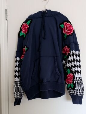 Free People We The Free Navy Drawstring Hoodie